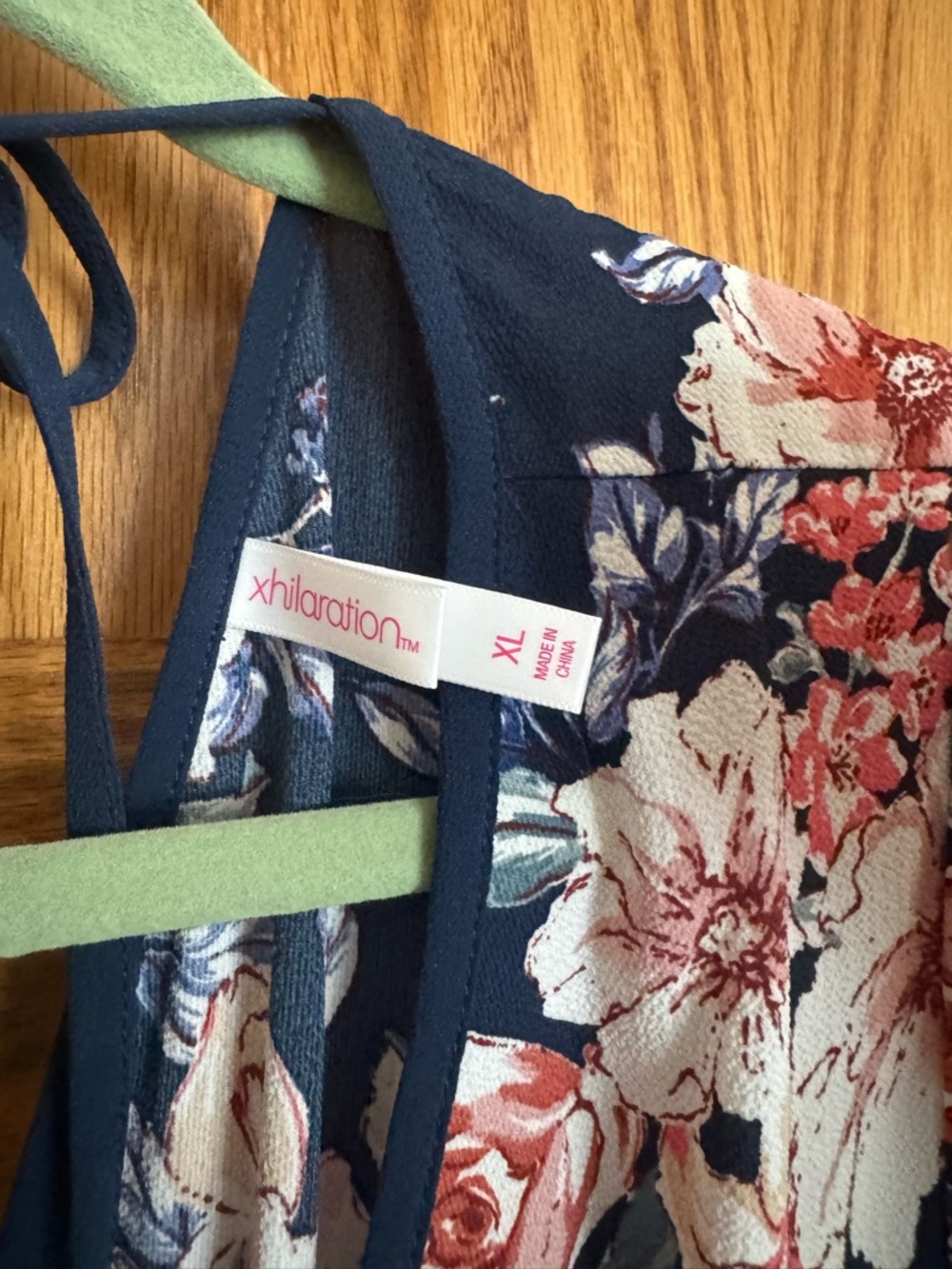Xhilaration Navy Floral Wrap Jumpsuit - XL - Picture 2 of 7